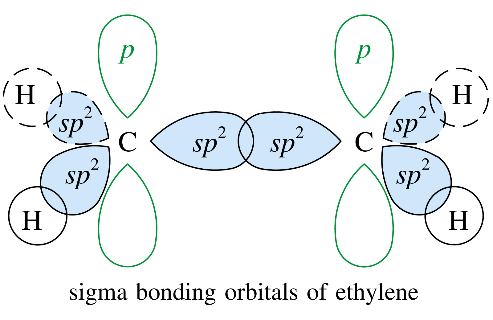 structure of an ethene molecule