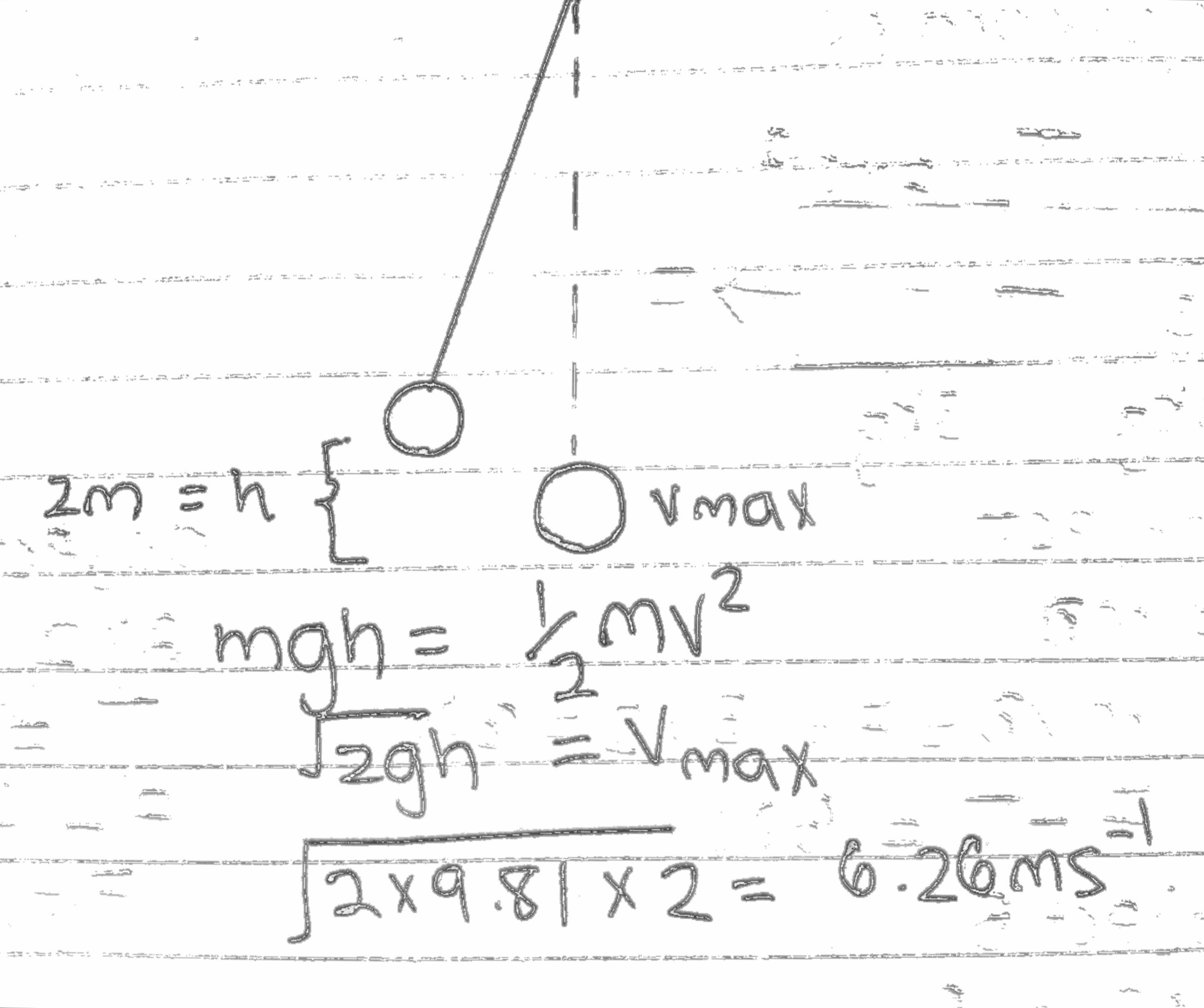 Cambridge alevel physics revision notes - a past paper question on energy 9702, pendulum energy