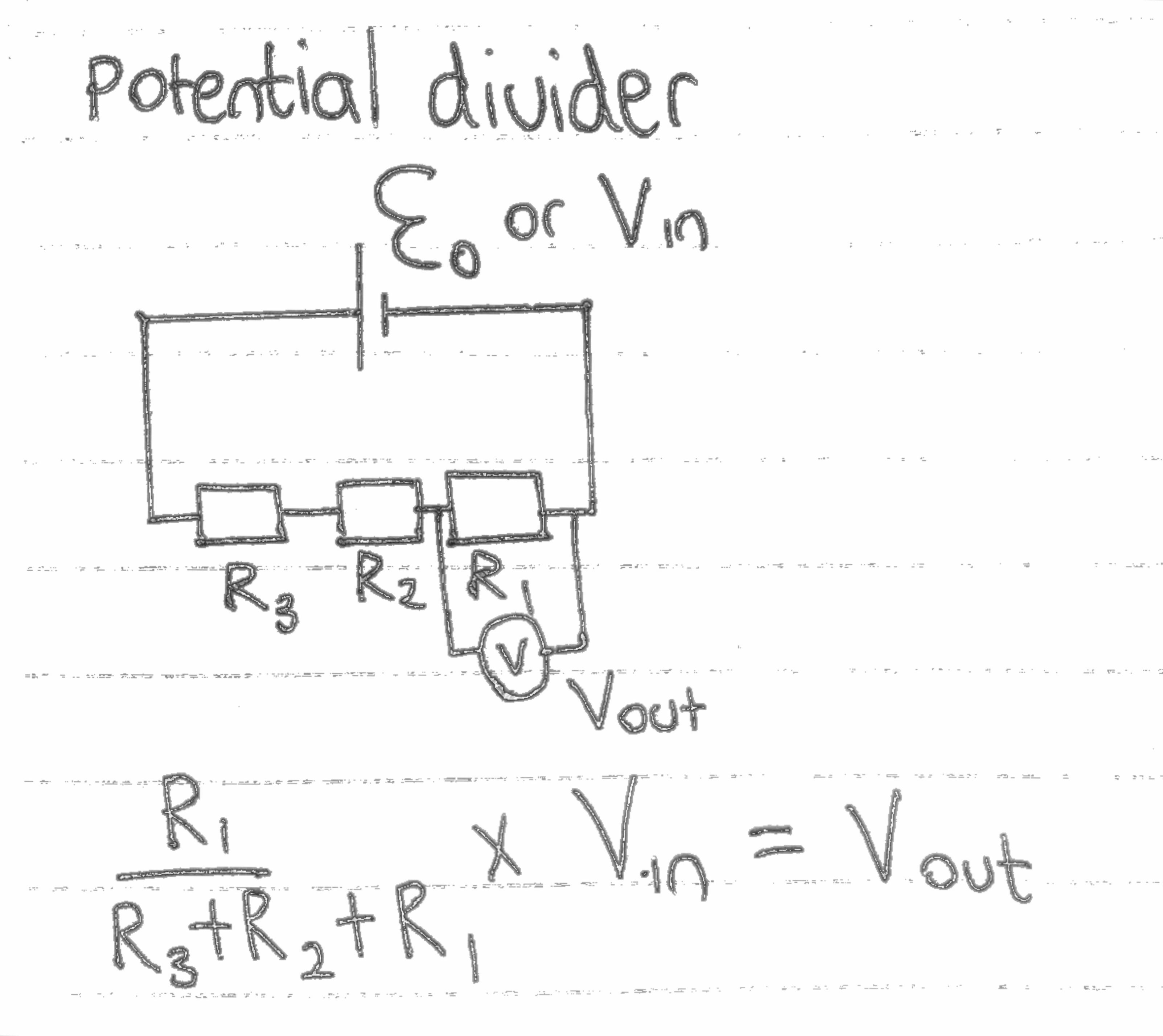 This a potential divider and this is to calculate how voltage is split in a potential difference